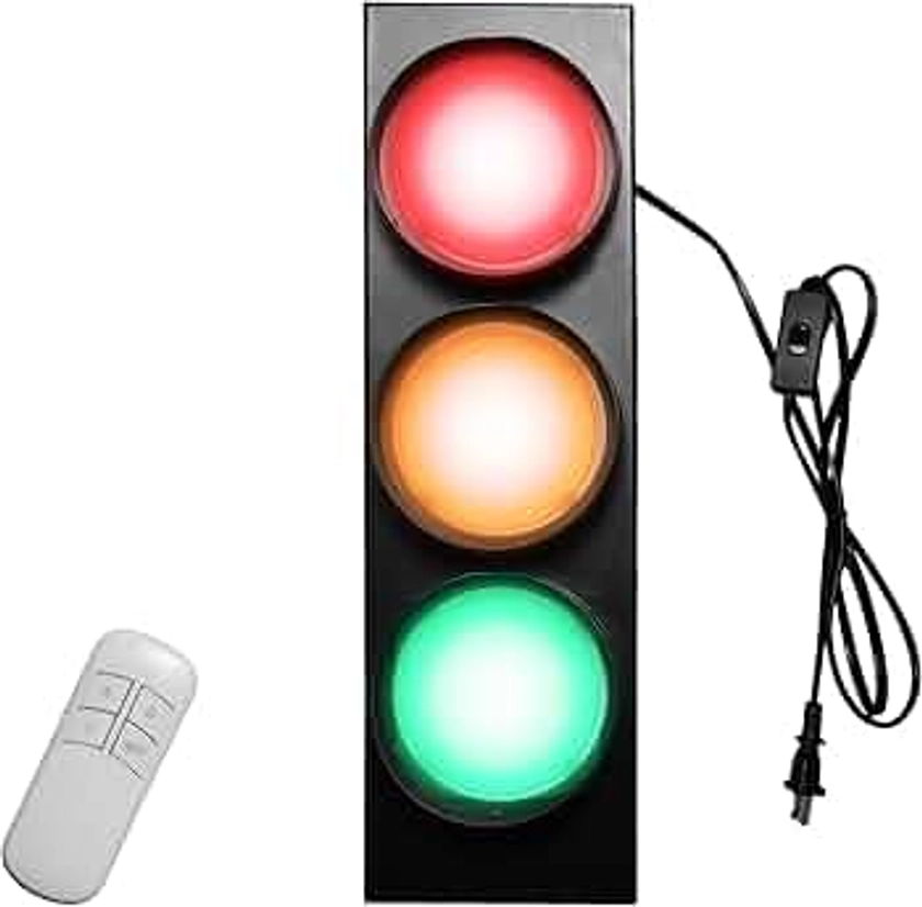 Traffic Light Lamp Wall Decoration Retro Style Traffic LED Light Wall Lamps Fun Room Decor Lights with IR Remote Controller for Bedroom Living Room Club Bar