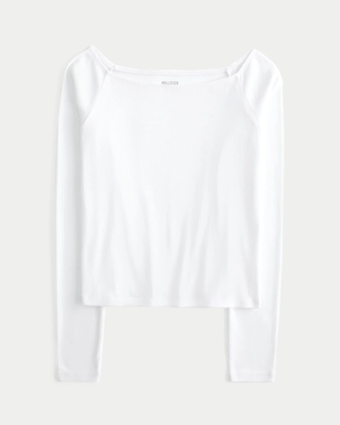 Women's Long-Sleeve Off-the-Shoulder Top | Women's Tops | HollisterCo.com