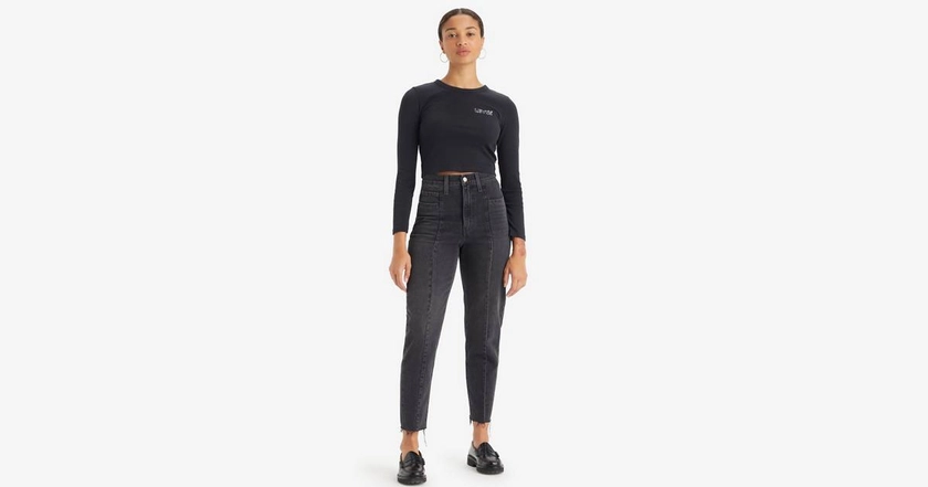 High-waisted Altered Mom Jeans - Black | Levi's® GB