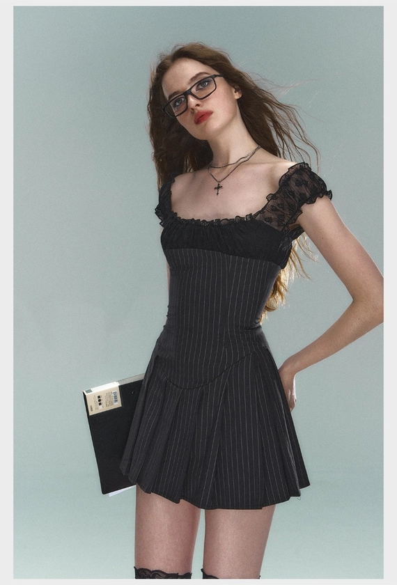 STRIKE A POSE striped textured dress - shop.cor