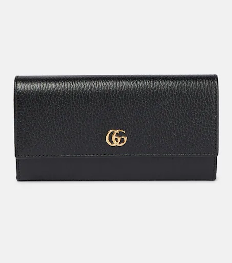 GG Marmont leather wallet in black - Gucci | Mytheresa