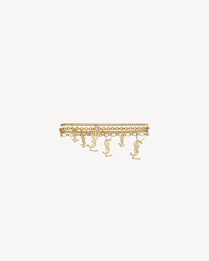 Cassandre bracelet multi-chaîne en métal et strass | Saint Laurent | YSL.com