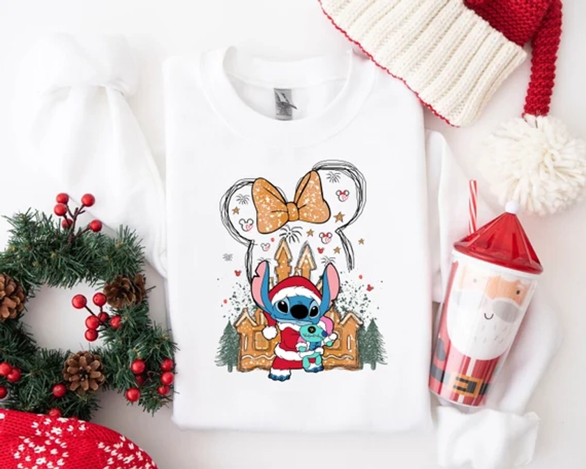 Stitch Disney Christmas Shirt, Disneyland Christmas Shirt, Disney Family Christmas Party 2024, Lilo and Stitch Christmas, Kids Christmas Tee