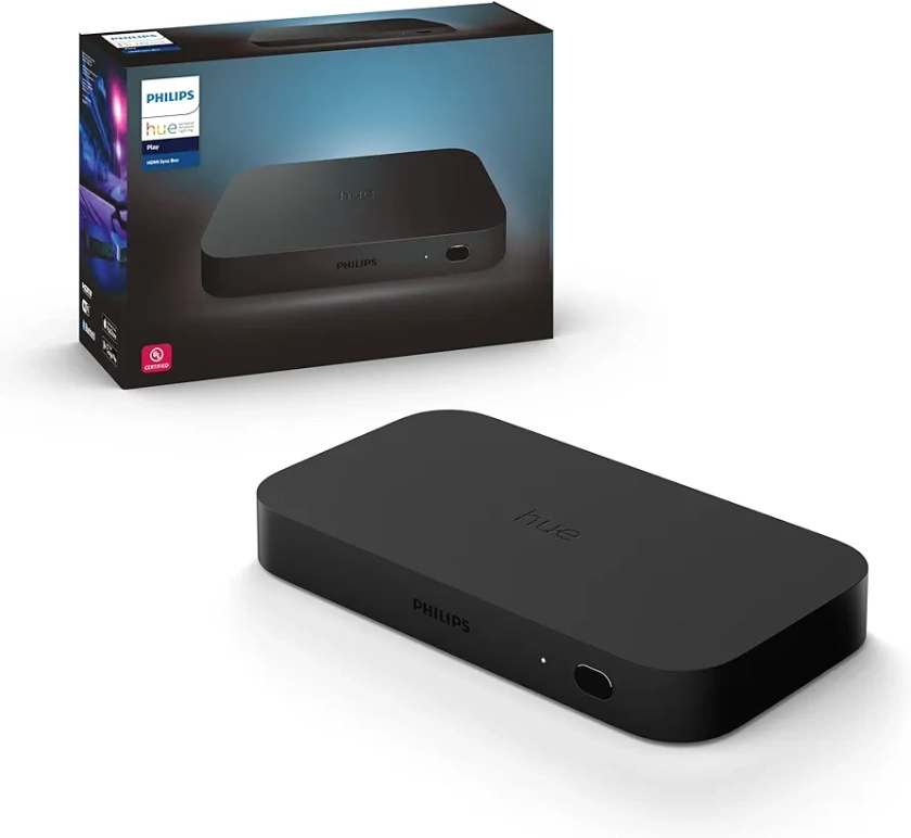 Philips Hue Play HDMI Sync Box - Requires Hue Bridge - Supports Dolby Vision HDR10+ and 4K - Control with Hue App - Compatible with Alexa, Google Assistant, and Apple HomeKit