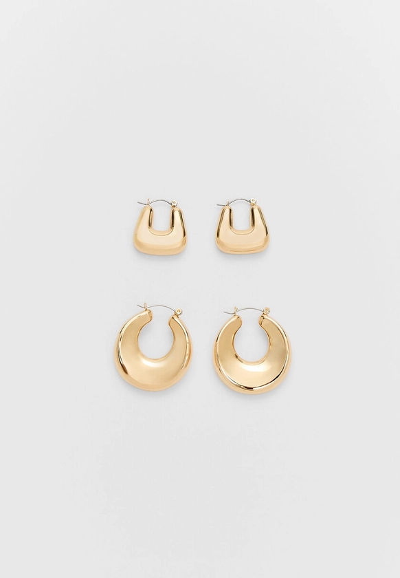 Set of 2 hoop earrings - Women's Fashion Jewellery | Stradivarius United Kingdom