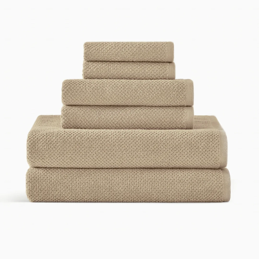 Textured Organic Towel - Light Taupe · Under The Canopy