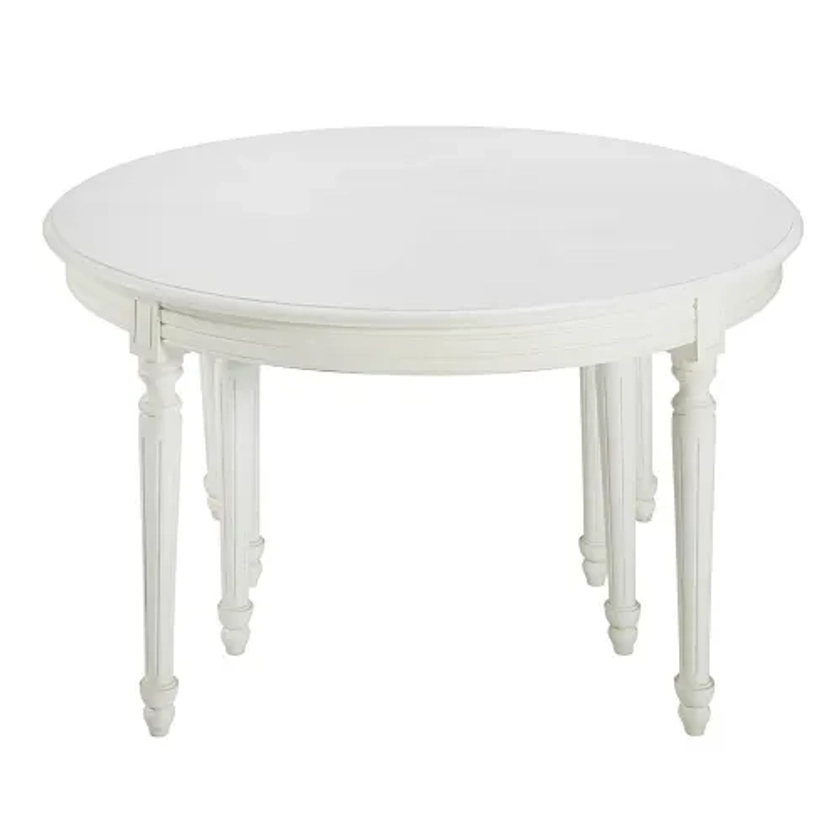 Table à manger ronde extensible 4 à 14 personnes en bouleau blanc L120/280 | Maisons du Monde