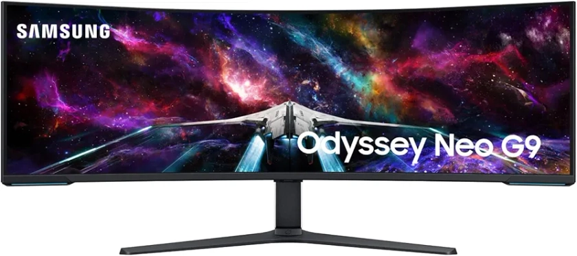 SAMSUNG 57" Odyssey Neo G9 Series Dual 4K UHD 1000R Curved Gaming Monitor, 240Hz, 1ms with DisplayPort 2.1, Quantum Mini-LED, DisplayHDR 1000, AMD FreeSync Premium Pro, LS57CG952NNXZA, 2023