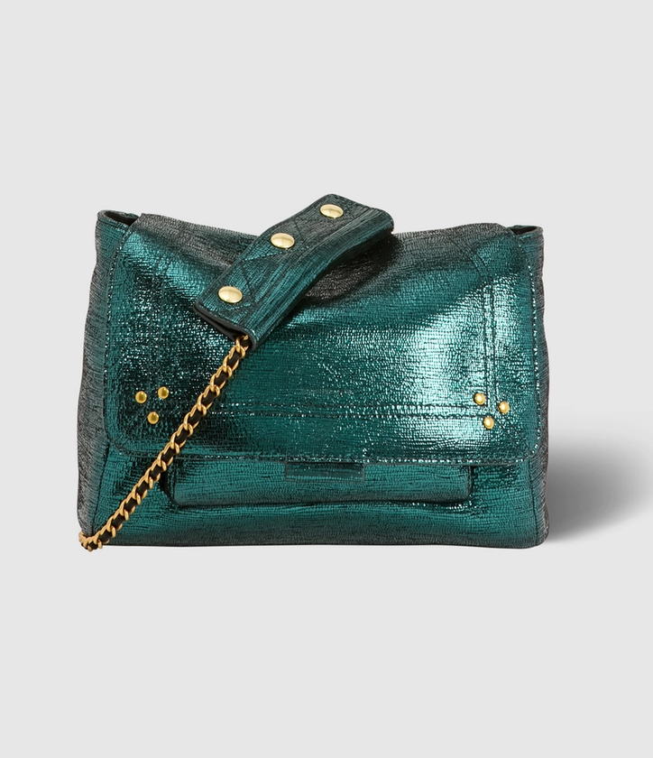 JEROME DREYFUSS - Sac A Main Lulu M Cuir Lamé Vert