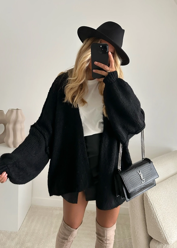 Gilet oversize en laine CYRIL - noir