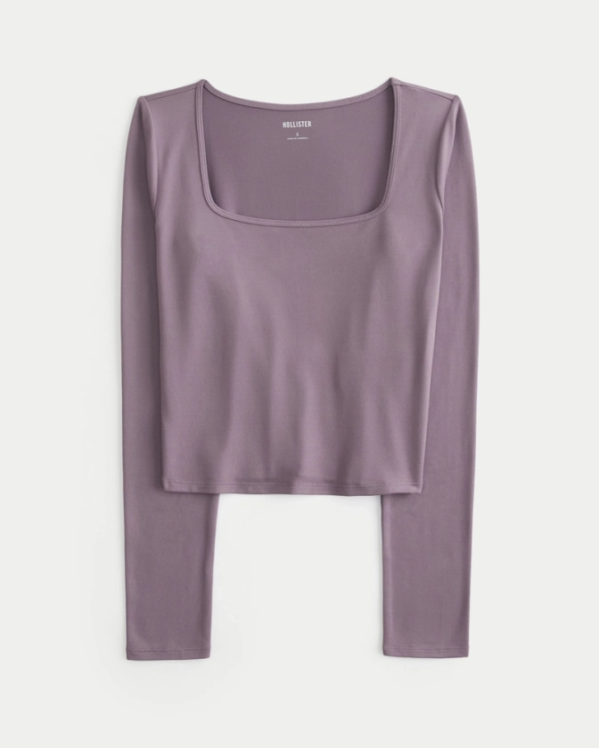 Women's Soft Stretch Seamless Fabric Square-Neck Top | Women's Tops | HollisterCo.com