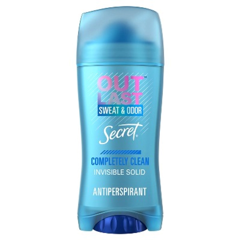 Secret Outlast Invisible Solid Antiperspirant Deodorant for Women - Completely Clean Scent - 2.6oz