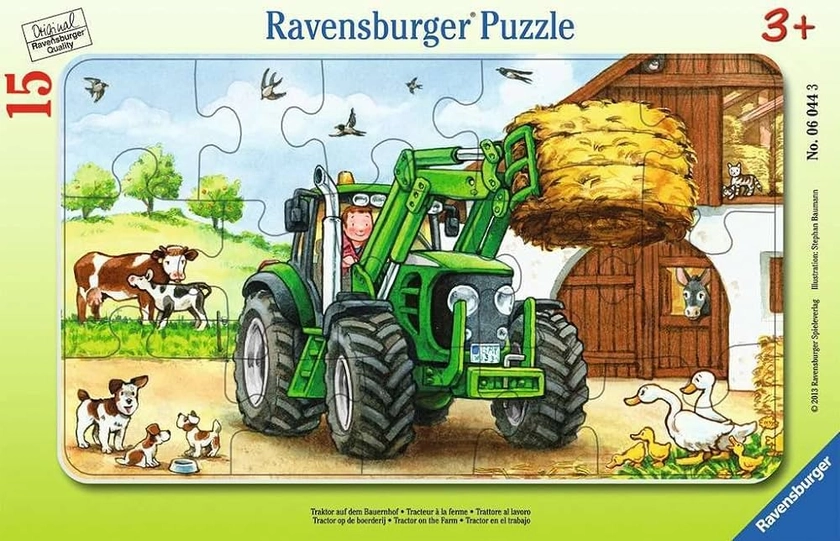 Ravensburger - Puzzle Enfant - Puzzle cadre 15 pièces - Tracteur à la ferme - Fille ou garçon dès 3 ans - Puzzle de qualité supérieure fabriqué en Europe - 06044 : Amazon.fr: Jeux et Jouets