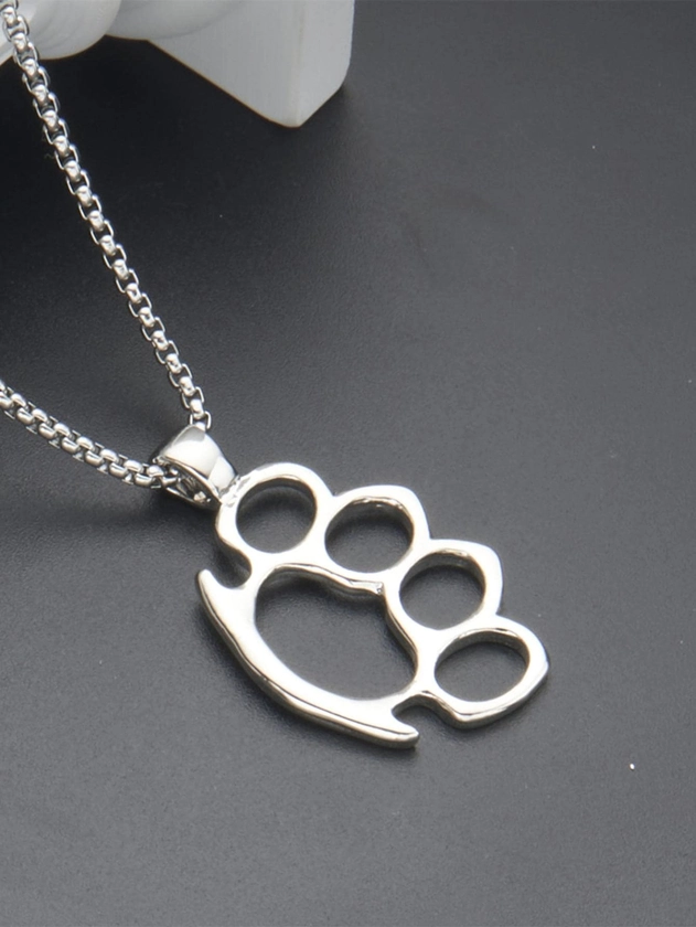 Hip Hop Stainless Steel Paw Pendant Necklace For Men Women For Daily Decoration