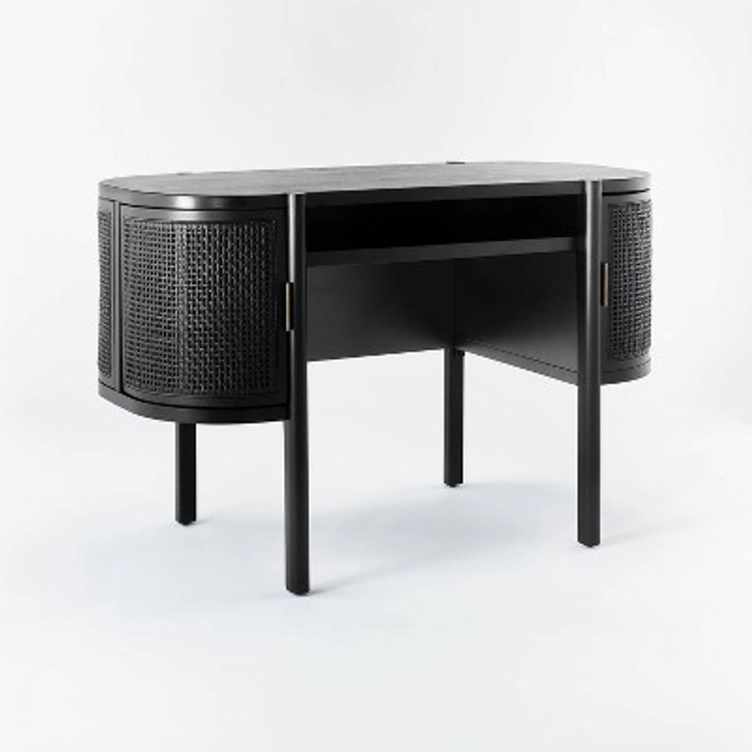 Portola Hills Caned Desk Black - Threshold&#8482; designed with Studio McGee