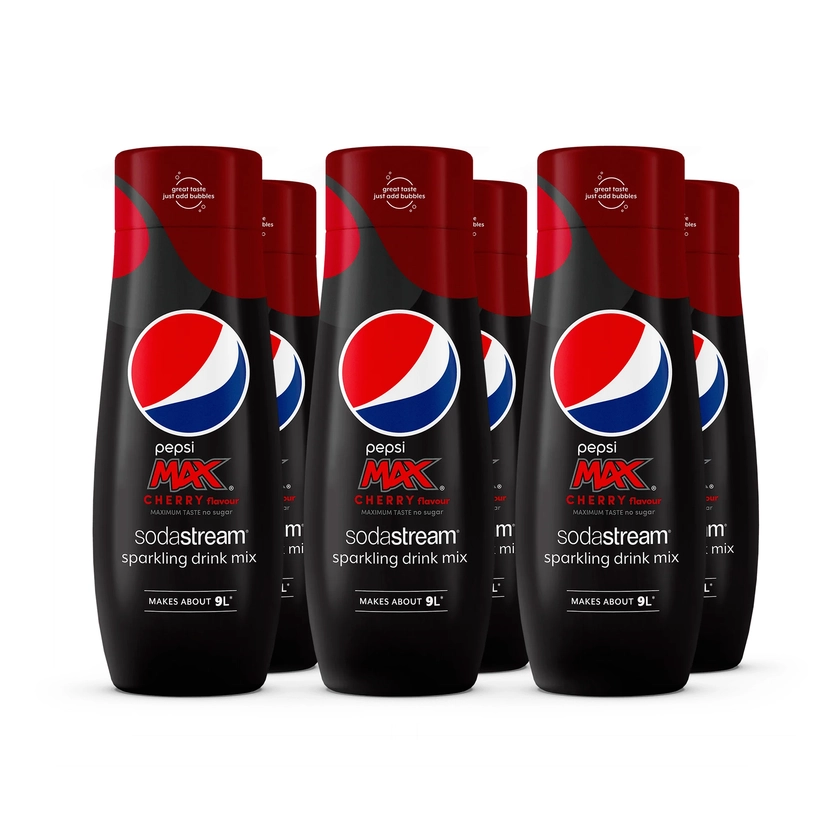 6 x SodaStream Pepsi Max Cherry Syrup 440ml Concentrate Sparkling Drink Mix