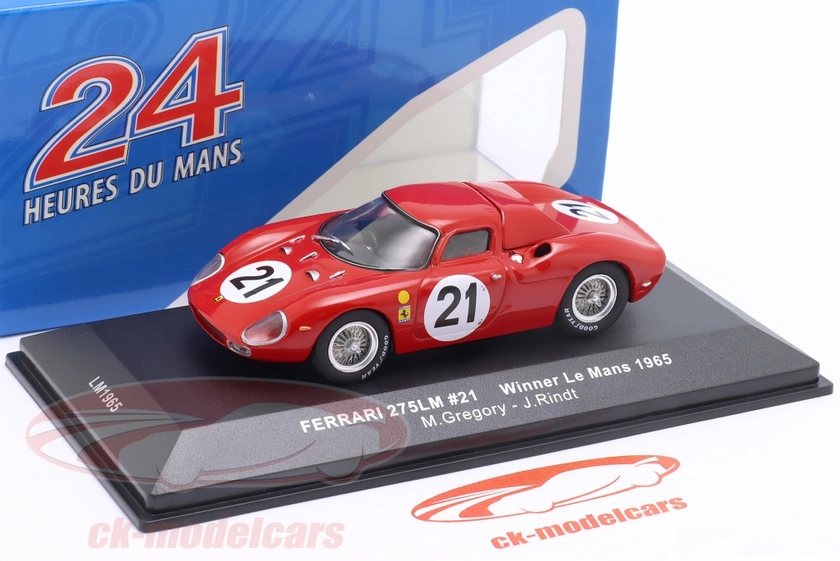 Ferrari 250 LM #21 gagnant 24h LeMans 1965 Rindt, Gregory, Hugus 1:43 Ixo