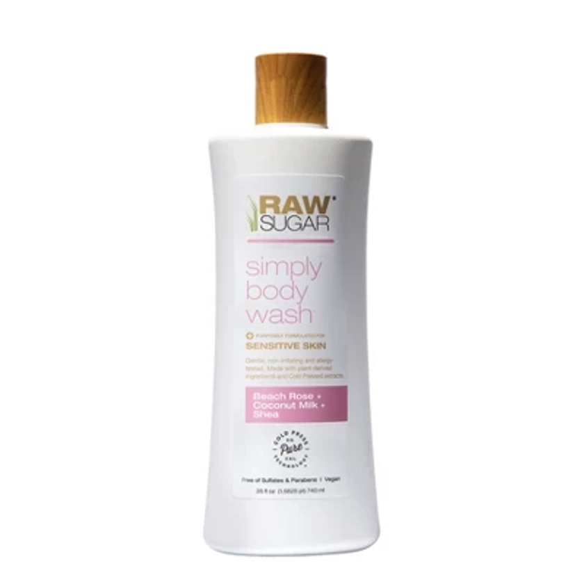 Raw Sugar Body Wash Sensitive Skin - Beach Rose - 25 fl oz