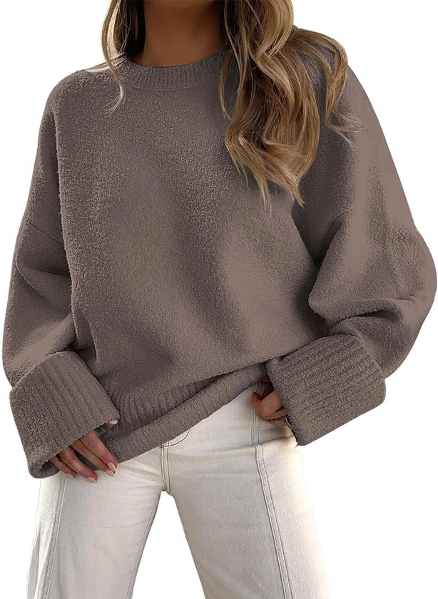 LILLUSORY Women's Oversized Sweaters 2023 Fall Fuzzy Chunky Warm Pullover Sweater