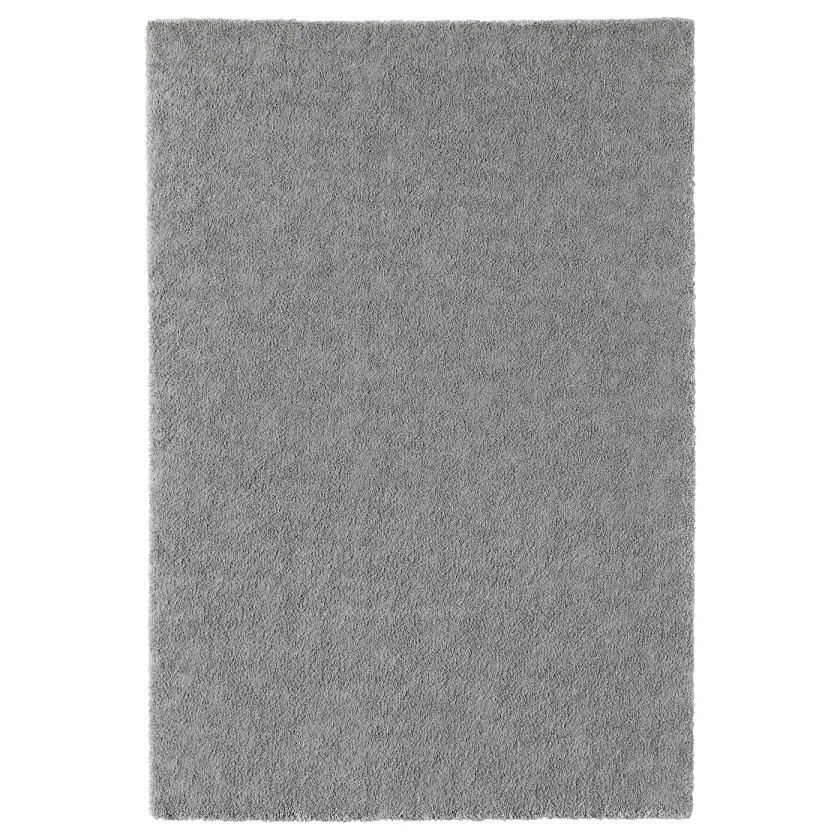 STOENSE Tapis, poils ras, gris moyen, 133x195 cm - IKEA