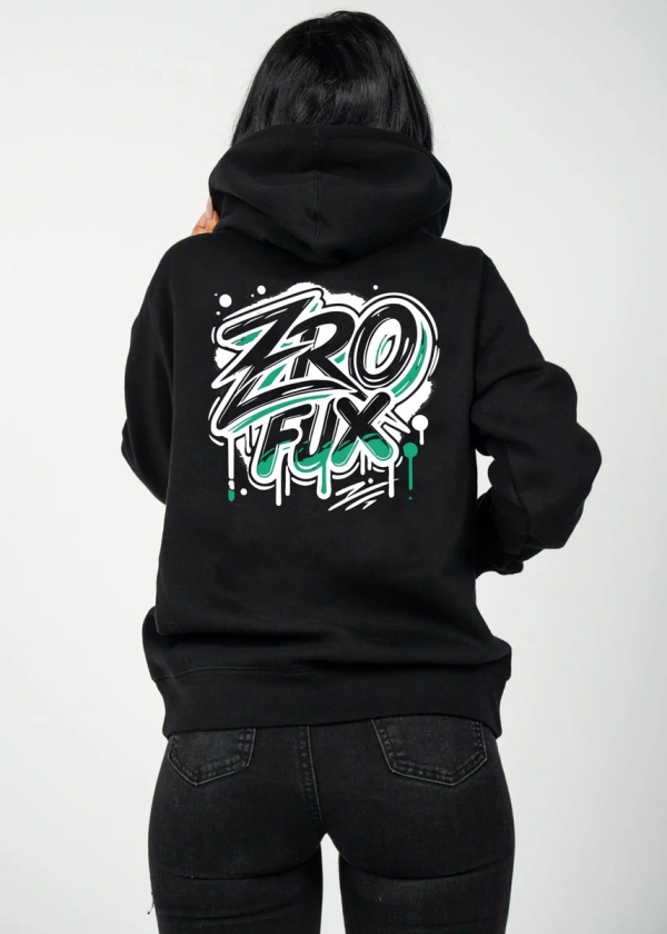 Teal Graffiti Hoodie - Black