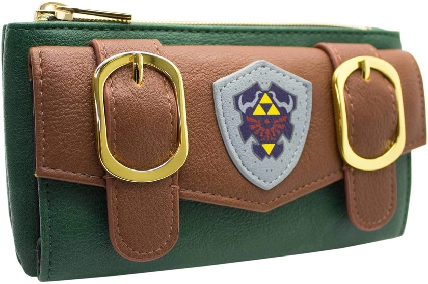 Hylian Shield Legend of Zelda Boucle de Tenue Link Portefeuille Enveloppe Poche à Monnaie & Porte-Carte, Vert