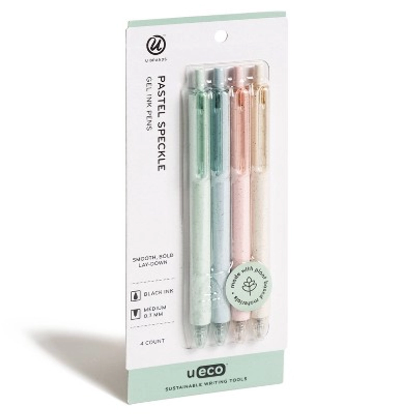 U Brands U-Eco 4pk Gel Pens Black Ink Pastel Speckle