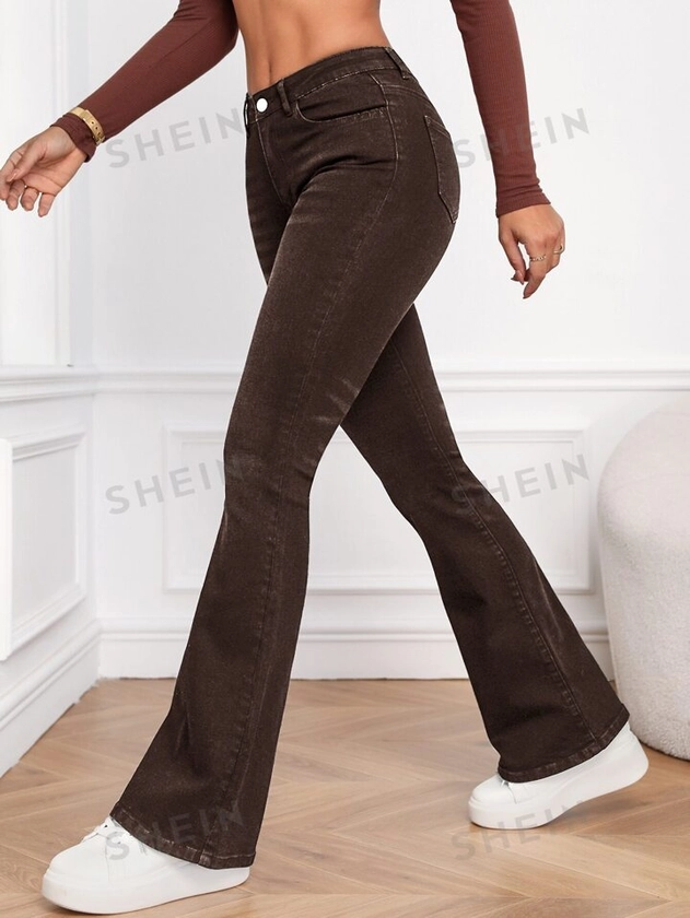 SHEIN Frenchy Slant Pocket Bootcut Leg Jeans