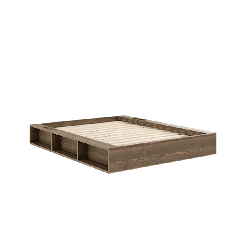 ZIGGY BED CAROB BROWN LACQUERED 140 X 200 for 919 EUR | no. 431106140200 | en