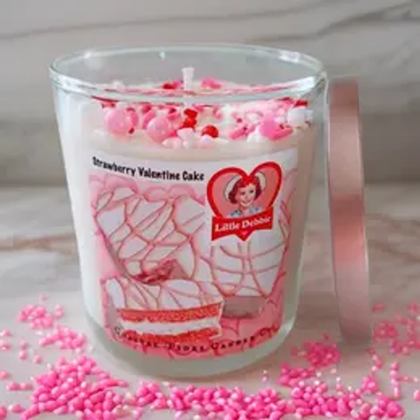 Little Debbie Valentine Candle in Strawberry Cake