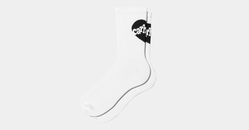 Carhartt WIP Amour Socks, White / Black | Boutique officielle en Ligne