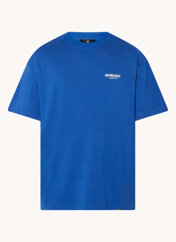 Represent Owners Club T-shirt met logo- en backprint • Kobaltblauw • de Bijenkorf