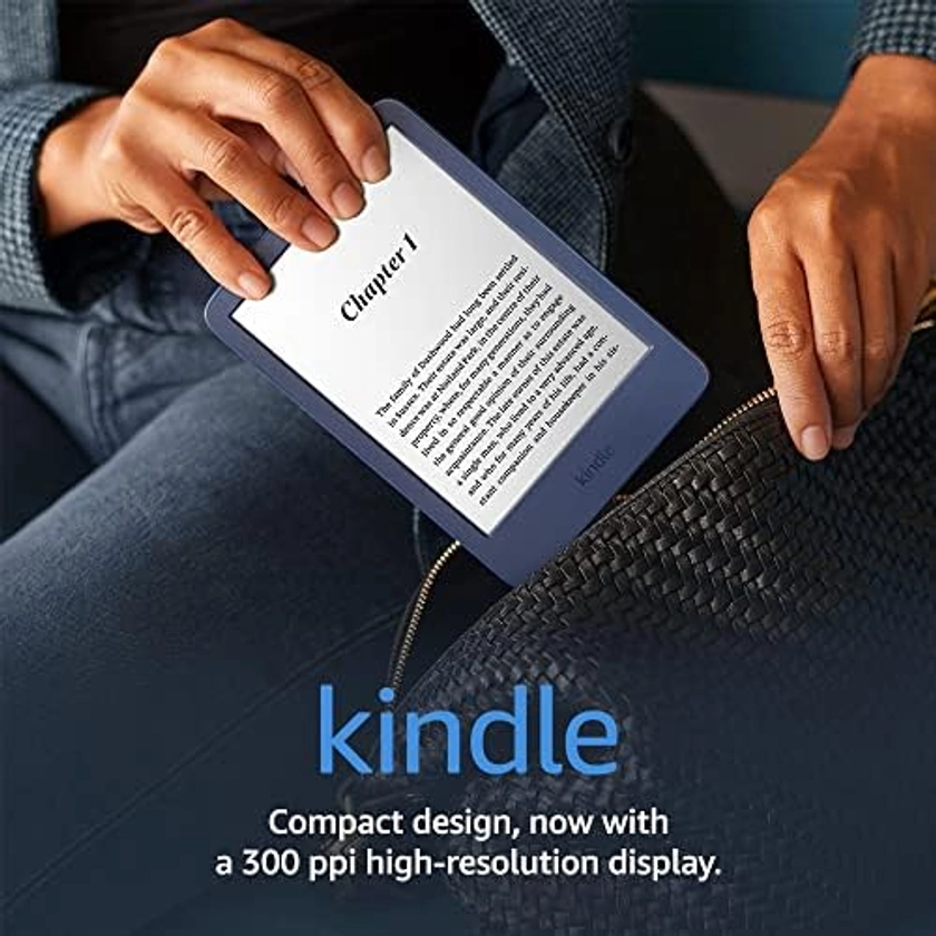 Kindle (2022 release) | The lightest and most compact Kindle, now with a 6", 300 ppi high-resolution display and double the storage | Without ads | Denim