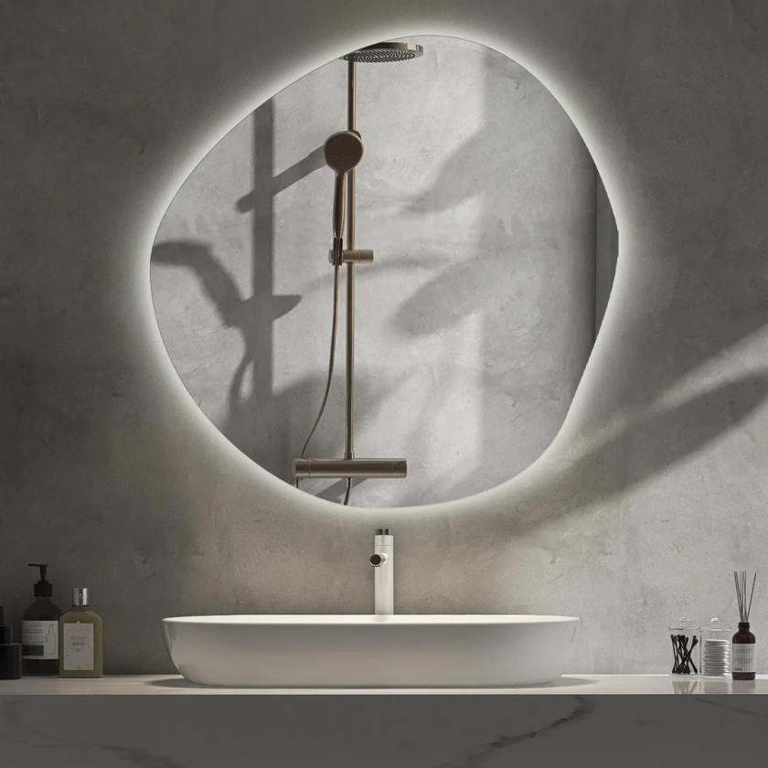 Miroir LED asymétrique pour salle de bain LED - Etsy France