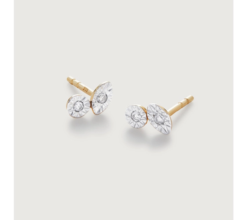 Diamond Duo Stud Earrings | Monica Vinader