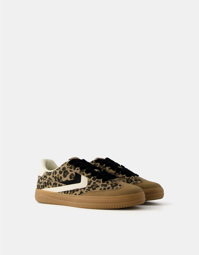 Retro animal print trainers