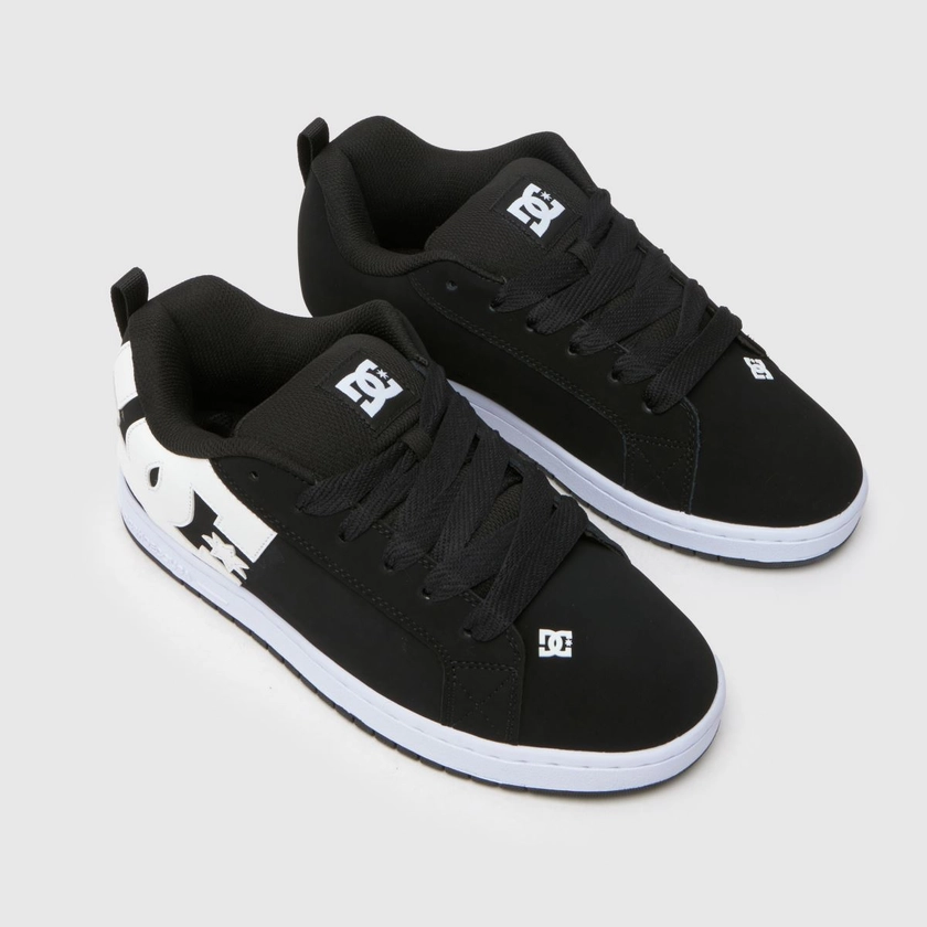 Mens Black & White DC Court Graffik Trainers | schuh