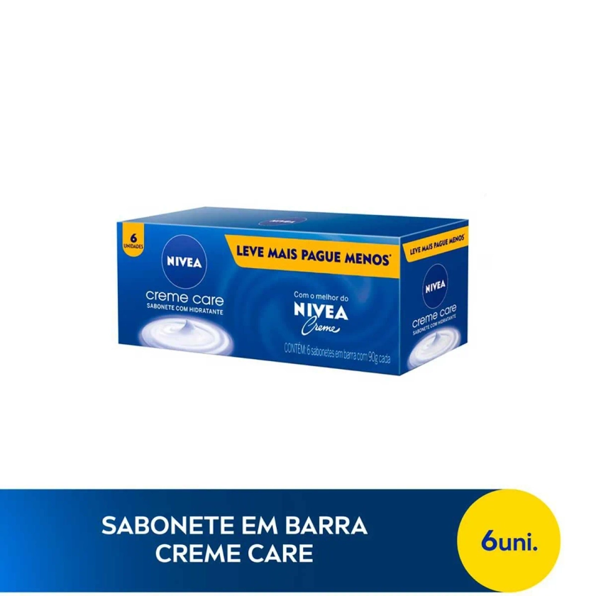 Kit Sabonete em Barra Nivea Creme Care 6 unidades de 90g cada