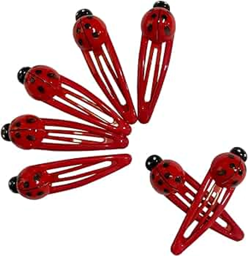 20 Pcs Ladybug Hair Clips, Animal Hair Clips for Girls and Women, Girl Hair Accessories, Snap Barrettes, 5cm/1.96inch, 20 Piece