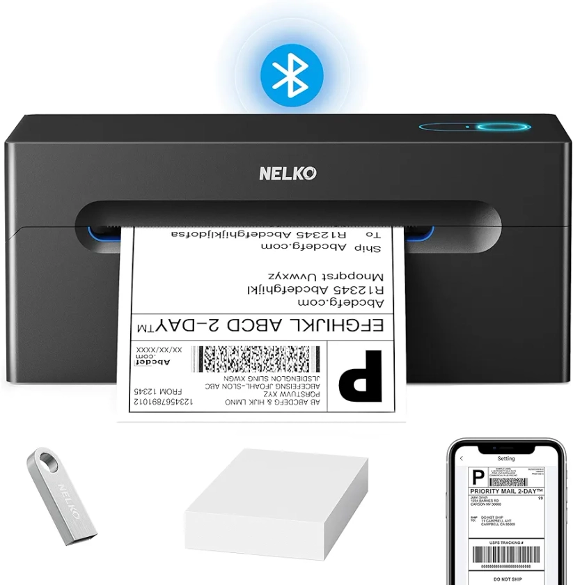 Amazon.com: Nelko Bluetooth Thermal Shipping Label Printer, Wireless 4x6 Shipping Label Printer for Shipping Packages, Support Android, iPhone and Windows, Widely Used for Amazon, Ebay, Shopify, Etsy, USPS : Office Products