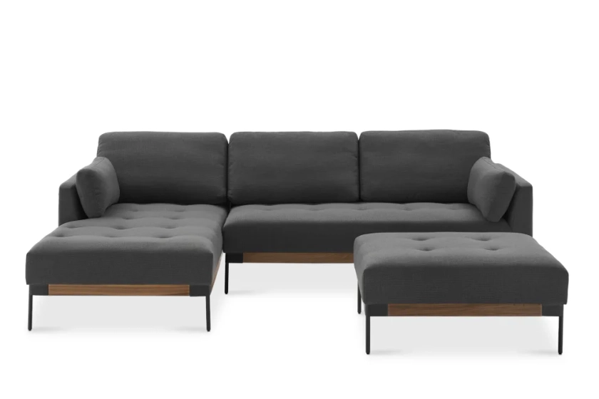 Ethan Chaise Sectional Sofa with Ottoman | Castlery