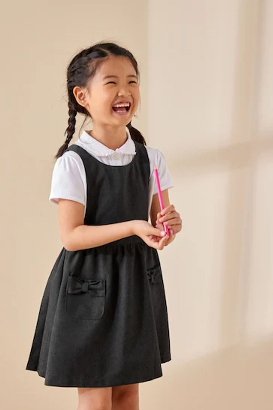 Buy Grey Bow School Pinafore (3-14yrs) from the Next UK online shop
