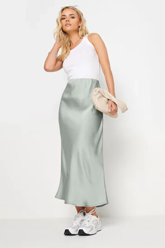 Buy PixieGirl Petite Silver PixieGirl Grey Satin Midaxi Skirt from the Next UK online shop