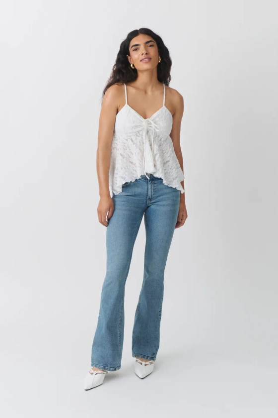 Low waist bootcut jeans - Blå - Dam - Gina Tricot