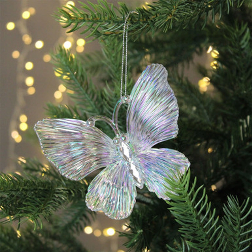 Iridescent Acrylic Butterfly Decoration - 10cm 