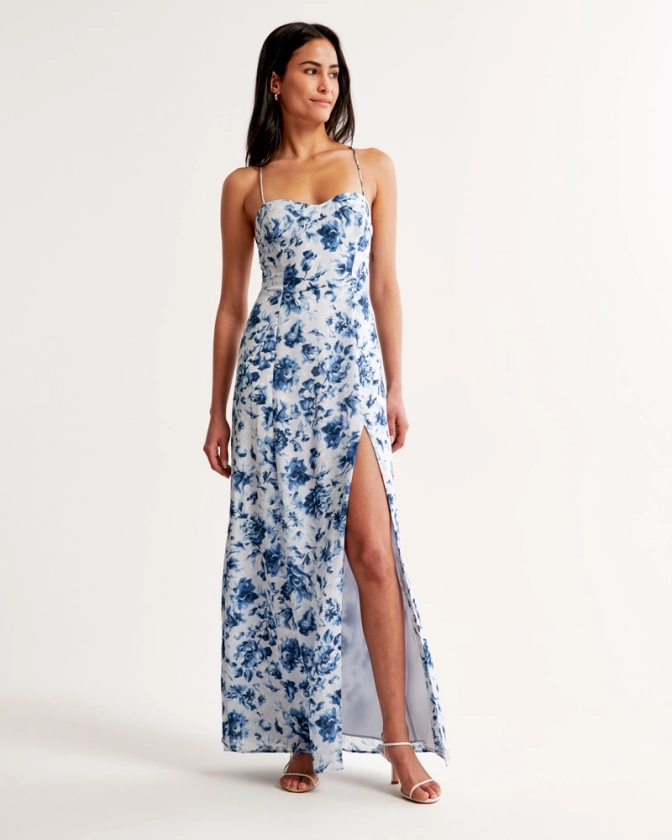Women's The A&F Camille Tie-Back Maxi Dress | Women's Clearance | Abercrombie.com