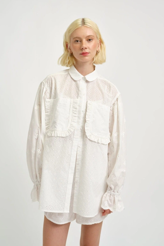 Esme Shirt White Eyelet Combo