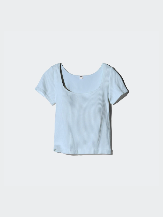 Ribbed Square Neck Cropped Bra Top | UNIQLO US