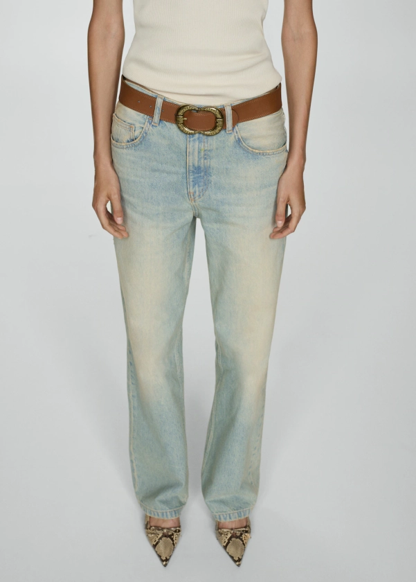 Mira straight jeans medium rise - Woman | MANGO United Kingdom