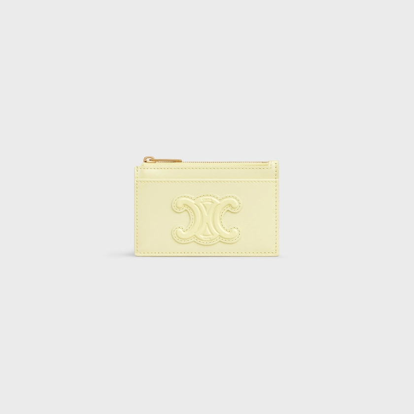 ZIPPED CARD HOLDER CUIR TRIOMPHE IN SHINY CALFSKIN